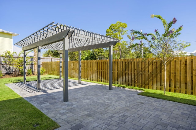 view of patio / terrace with a pergola