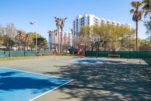 view of sport court with tennis court