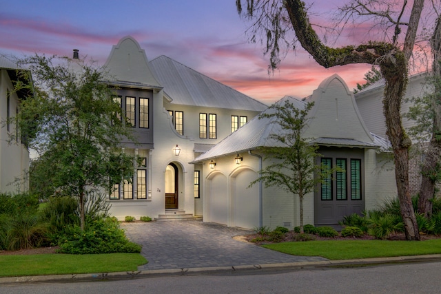 view of front of home with a yard