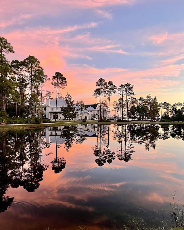 water view with a dock