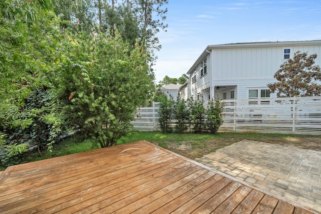 deck with a patio