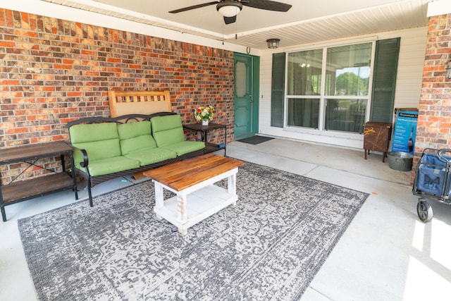 view of patio with ceiling fan