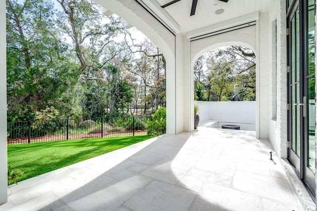 view of patio / terrace with ceiling fan