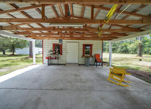 view of garage