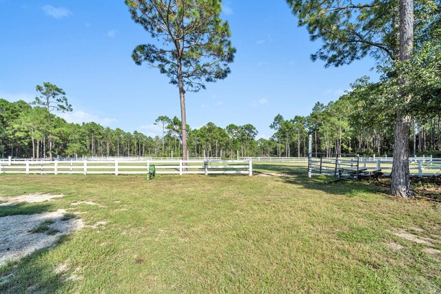 view of yard featuring a rural view