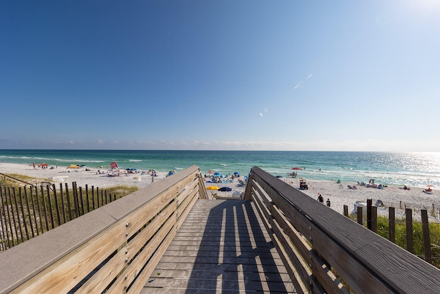 water view featuring a beach view