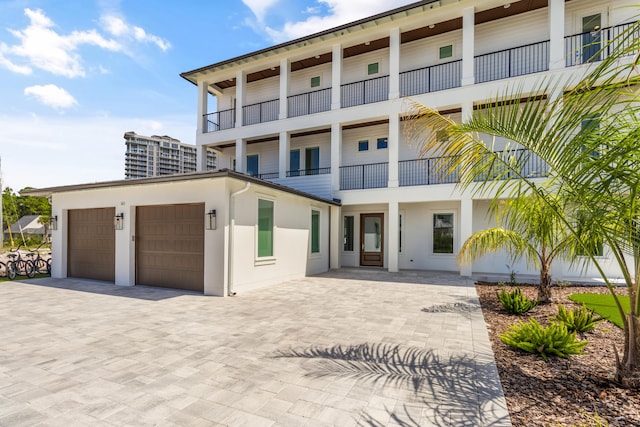 view of building exterior with a garage