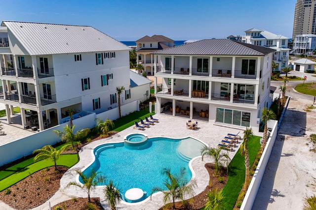 view of pool featuring a patio