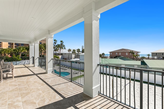 balcony with a swimming pool