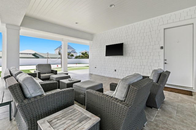 view of patio with an outdoor hangout area