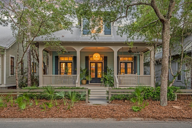 view of front of property with covered porch