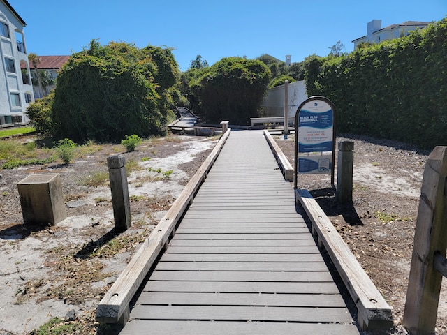 view of dock area