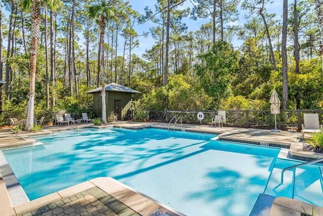 view of pool with a patio