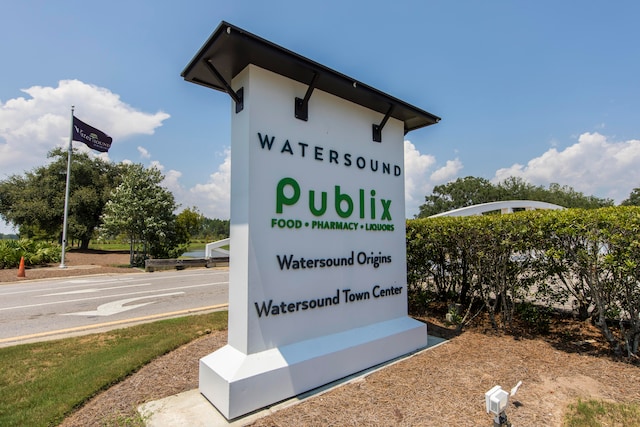 view of community sign