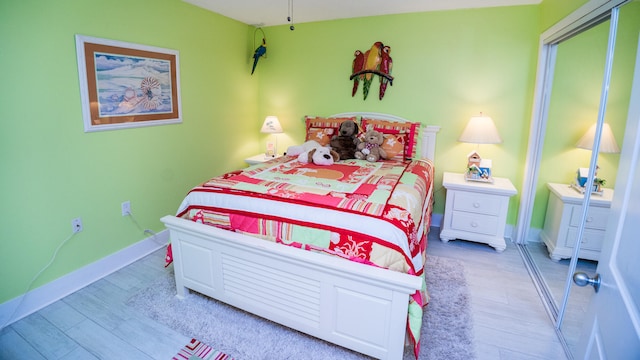 bedroom featuring light wood-type flooring