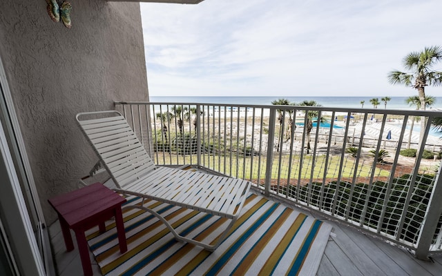 balcony with a water view