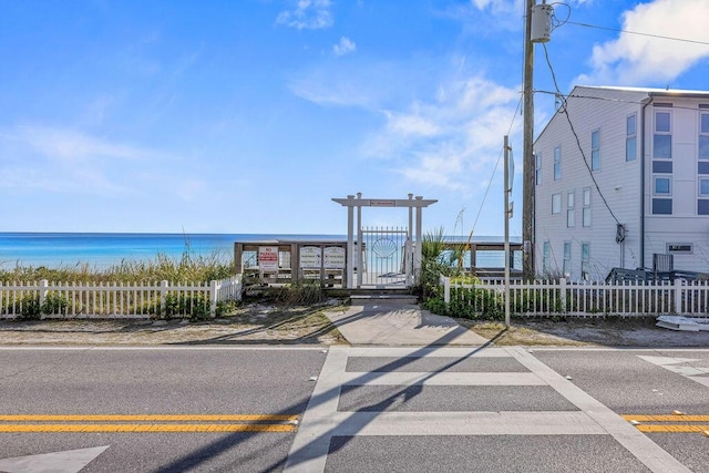 view of property's community with a water view