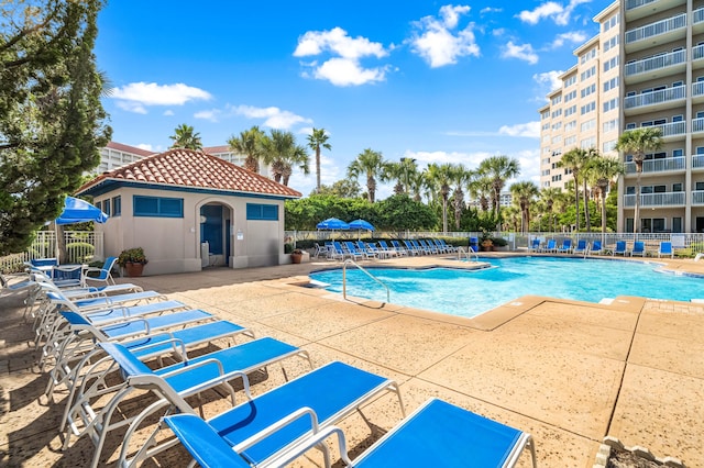 view of pool with a patio area