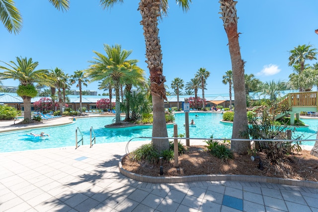 view of pool with a patio