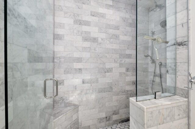 bathroom featuring walk in shower