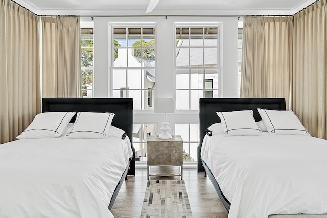 bedroom featuring light hardwood / wood-style floors