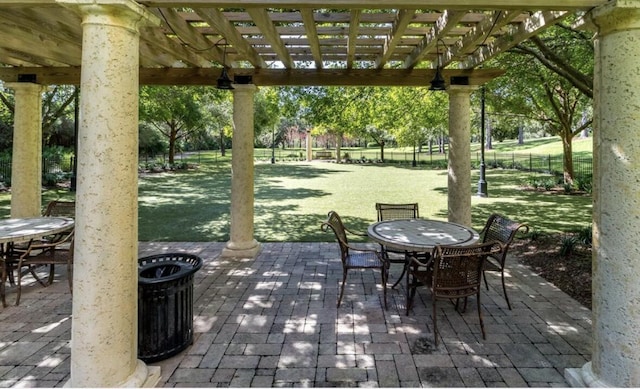 view of patio / terrace with a pergola