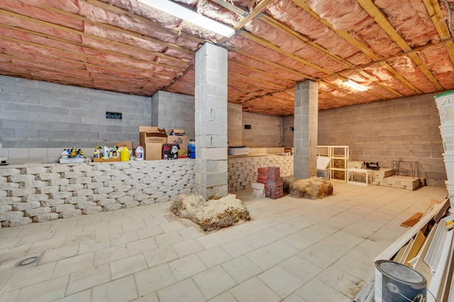 view of unfinished attic