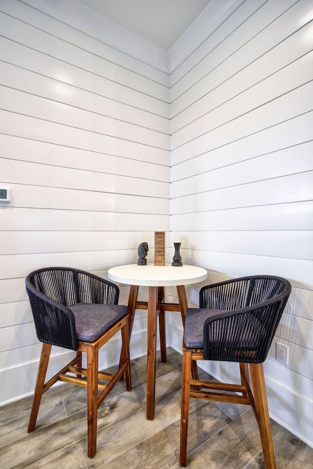 dining area featuring hardwood / wood-style flooring