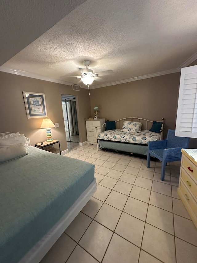 bedroom with tile walls