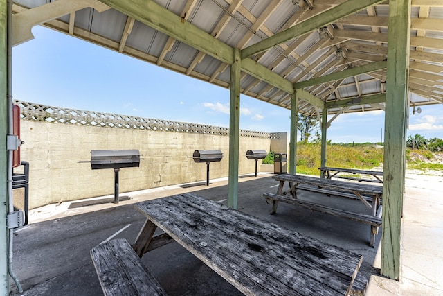 view of patio / terrace featuring a gazebo