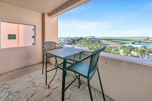 balcony with a water view