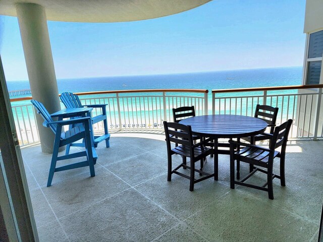 balcony with a water view