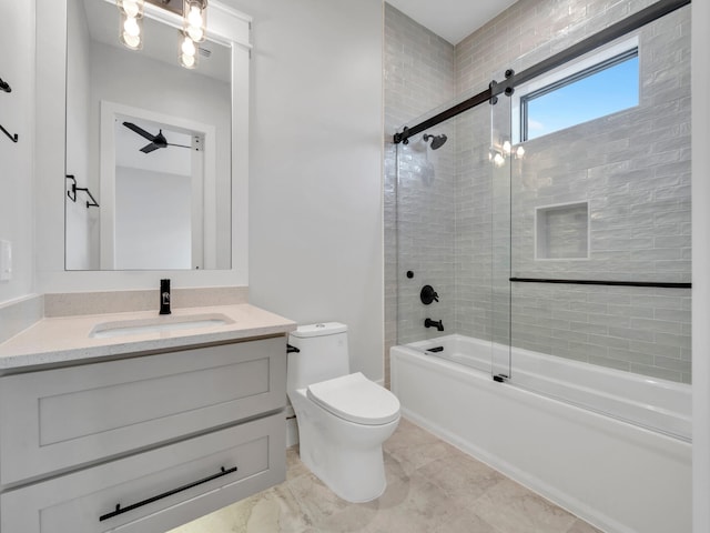 330 Kelly Plantation Dr, Destin, FL 32541 - bathroom featuring bath / shower combo with glass door, vanity, and toilet