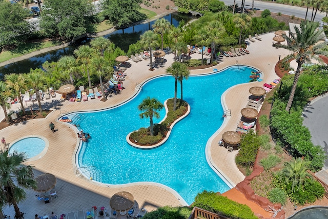 view of pool with a patio area