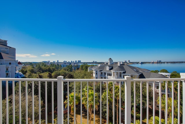 balcony with a water view