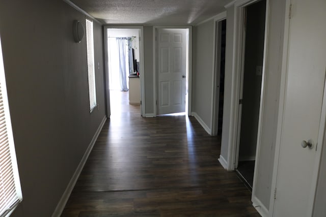 106 Star Dr Unit A, B, C, Fort Walton Beach, FL 32547 - hall featuring a textured ceiling, a wealth of natural light, and dark wood-type flooring