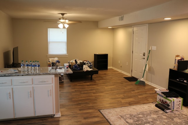 106 Star Dr Unit A, B, C, Fort Walton Beach, FL 32547 - interior space with dark hardwood / wood-style flooring and ceiling fan