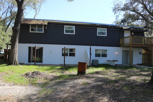106 Star Dr Unit A, B, C, Fort Walton Beach, FL 32547 - rear view of house with central AC unit and a balcony