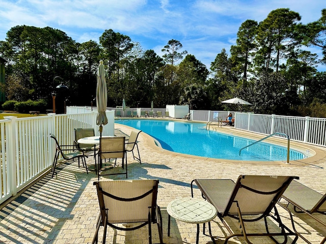 view of pool with a patio area