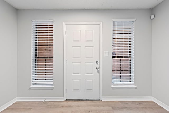 foyer entrance featuring light hardwood / wood-style floors