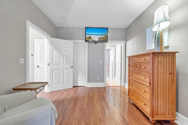 bedroom featuring hardwood / wood-style flooring