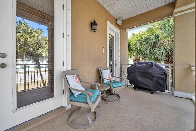 view of patio with area for grilling