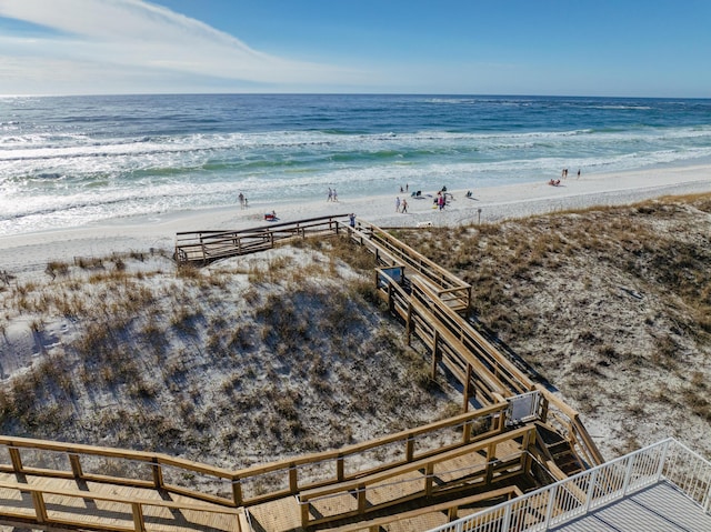 view of water feature featuring a view of the beach