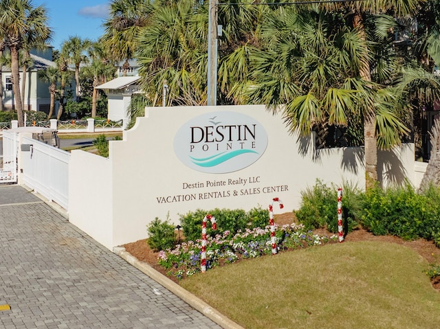 view of community sign