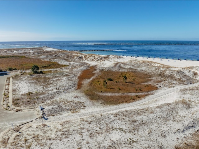 property view of water with a beach view