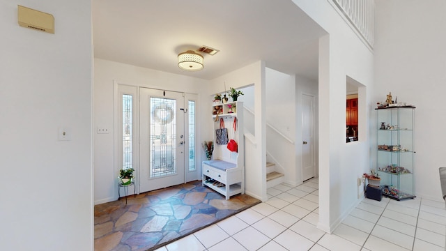 view of tiled foyer