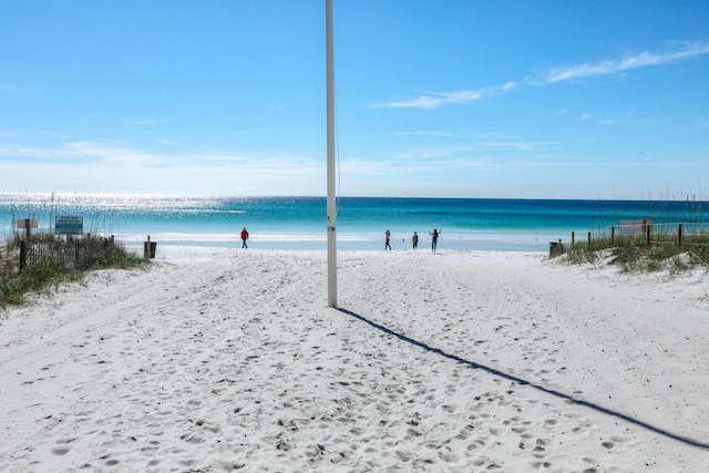 water view featuring a beach view