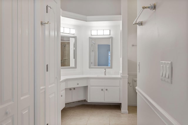 bathroom with vanity and tile patterned floors