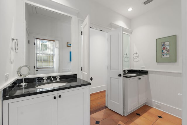 16 S Green Turtle Ln, Inlet Beach, FL 32461 - bathroom with a sink, tile patterned flooring, and two vanities
