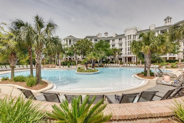 view of pool with a patio